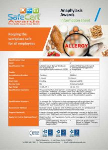 Anaphylaxis Award Information Sheet